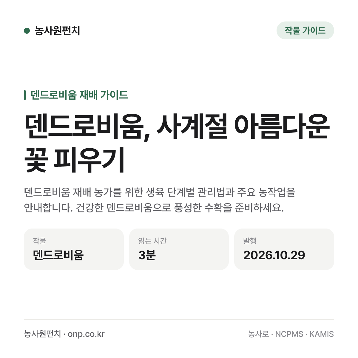 덴드로비움, 사계절 아름다운 꽃 피우기